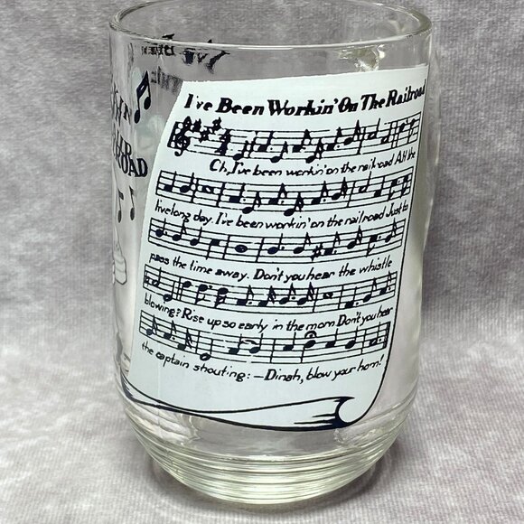 Hazel Atlas Big Top PB Glass "I've Been Workin On The Railroad" Song Lyrics Mug - Picture 4 of 8